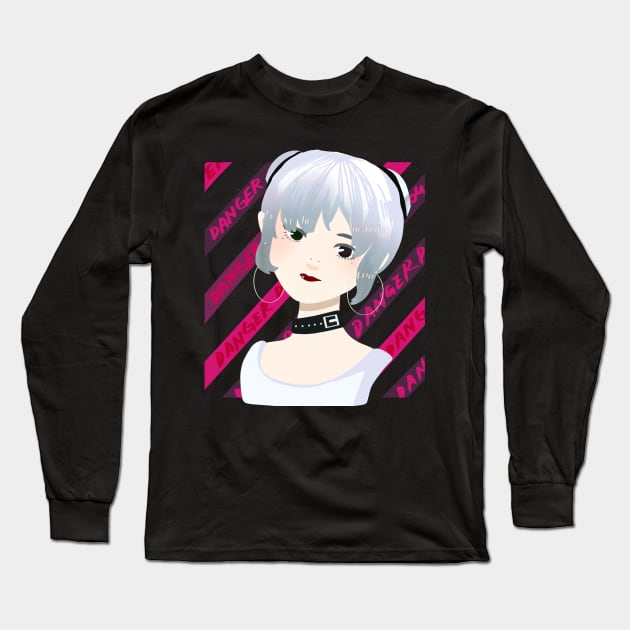 egirl aesthetic anime e-girl aesthetic dark goth Long Sleeve T-Shirt by JayD World